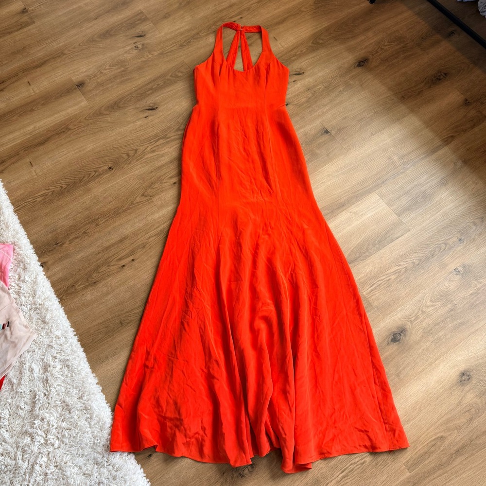 Women's Red Maxi Halter Dress